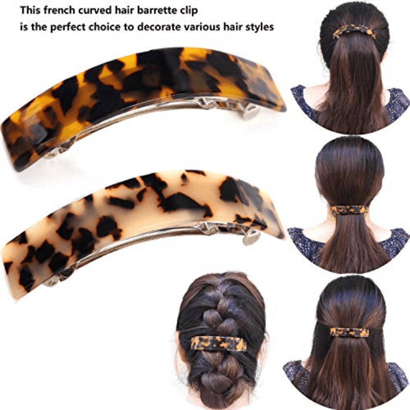  4 Pieces Acrylic Ponytail Cuff Decorative Ponytail Holders  Tortoise Shell Hair Cuff Hair Ties French Leopard Design Elastic Rubber  Band Ponytail Accessories for Women Girl Hair (Sweet Color) : Beauty