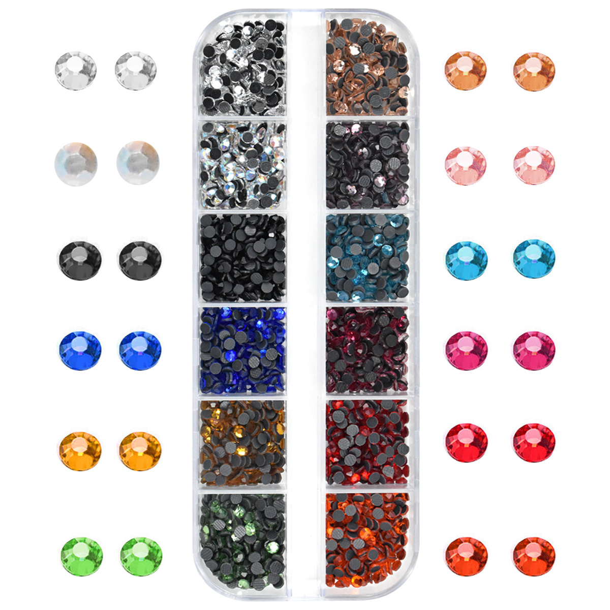 Round Multi-Color Rhinestones: 3mm