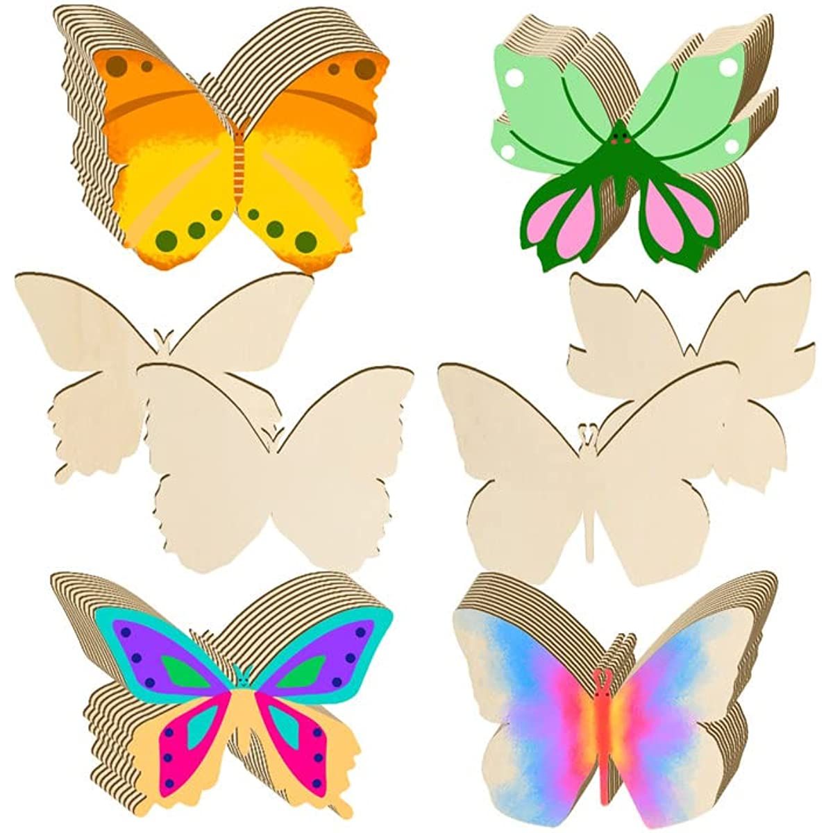 48pcs Wooden Butterfly 3 5 Inch Unfinished Wood Butterflies For Crafts  Blank Slices Cutouts For Kids Painting Diy Craft Wooden Butterfly Animal  Shaped Tags Home Decorations | Shop Now For Limited-time Deals | Temu