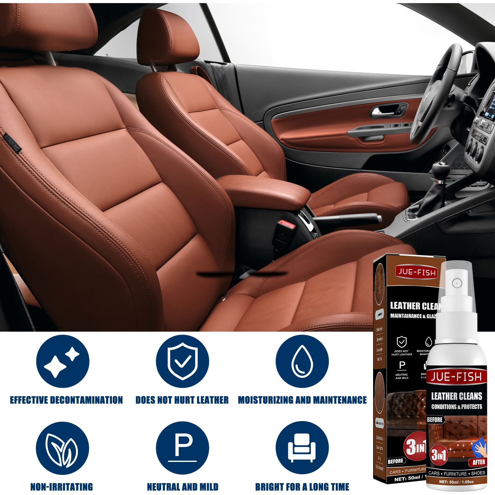 Car Cleaner Car Wash Agent Leather Cleaner Car Interior - Temu