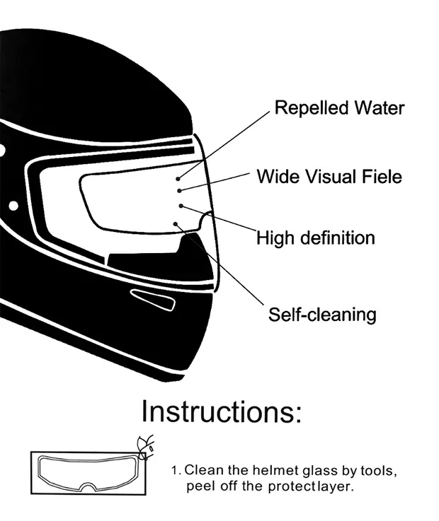 motorcycle helmet waterproof lens film universal rain fog protection film transparent lens sticker helmet anti fog film visor shield rainproof len details 0