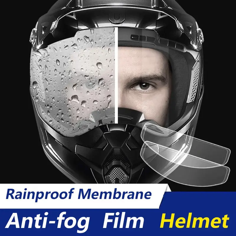 motorcycle helmet waterproof lens film universal rain fog protection film transparent lens sticker helmet anti fog film visor shield rainproof len details 7