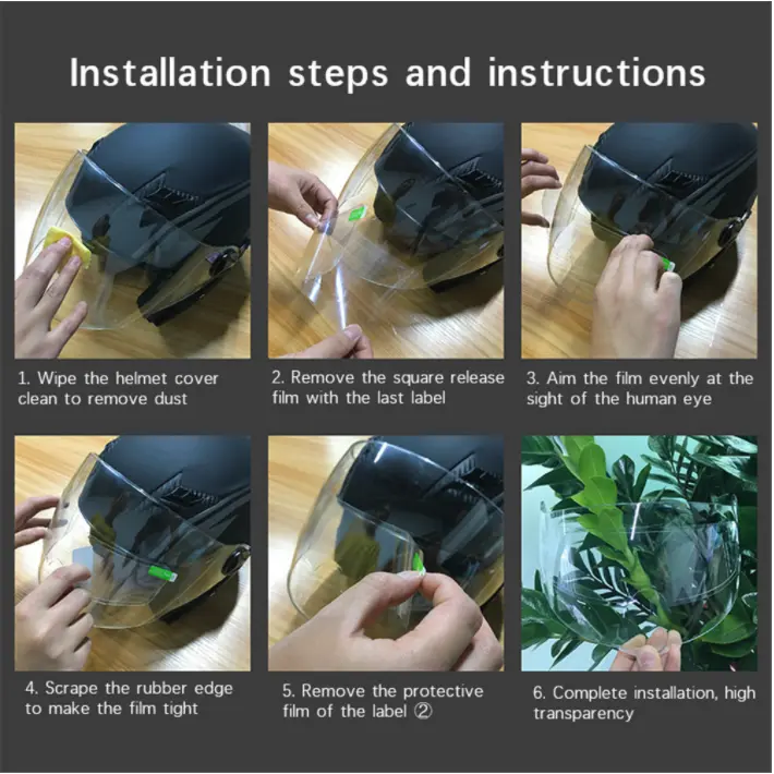 motorcycle helmet waterproof lens film universal rain fog protection film transparent lens sticker helmet anti fog film visor shield rainproof len details 12
