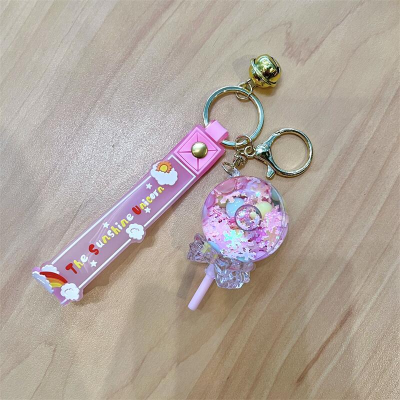 1pc Fluid Lollipop Car Key Chain, Creative Car Keychain Car Key