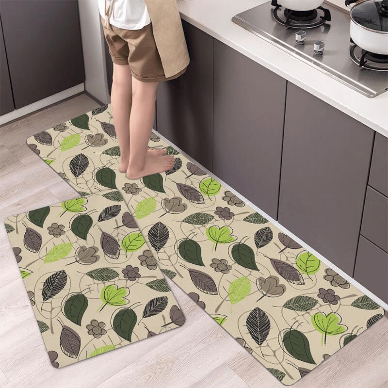 Leaves Rugs Resist Dirt Entrance Doormat Welcome Mat Non-Slip