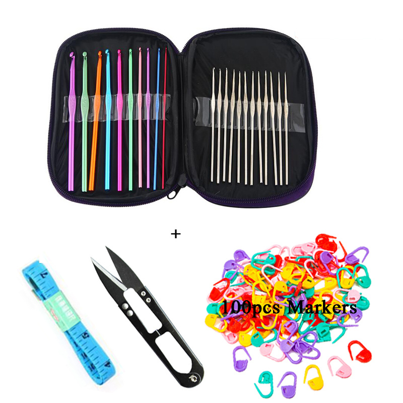 4/13Pc 2-10mm Crochet Hook Set Knitting Needle Tools Soft Handle Weaving  Sweater Scarf Clothes Hooks DIY Sewing Tool Accessories - AliExpress