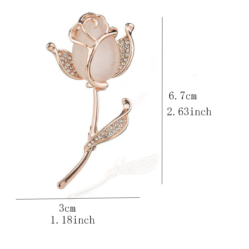 Rose Brooches Pins Crystal Rose Flower Pins Gold Flower Corsage