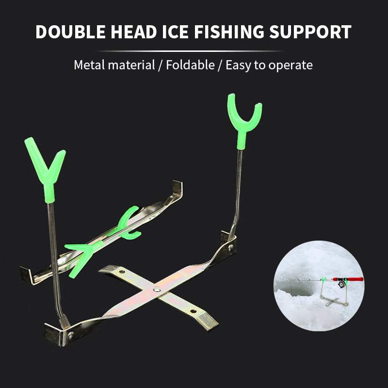 Ice Fishing Bracket: Foldable Anti rust Double headed - Temu