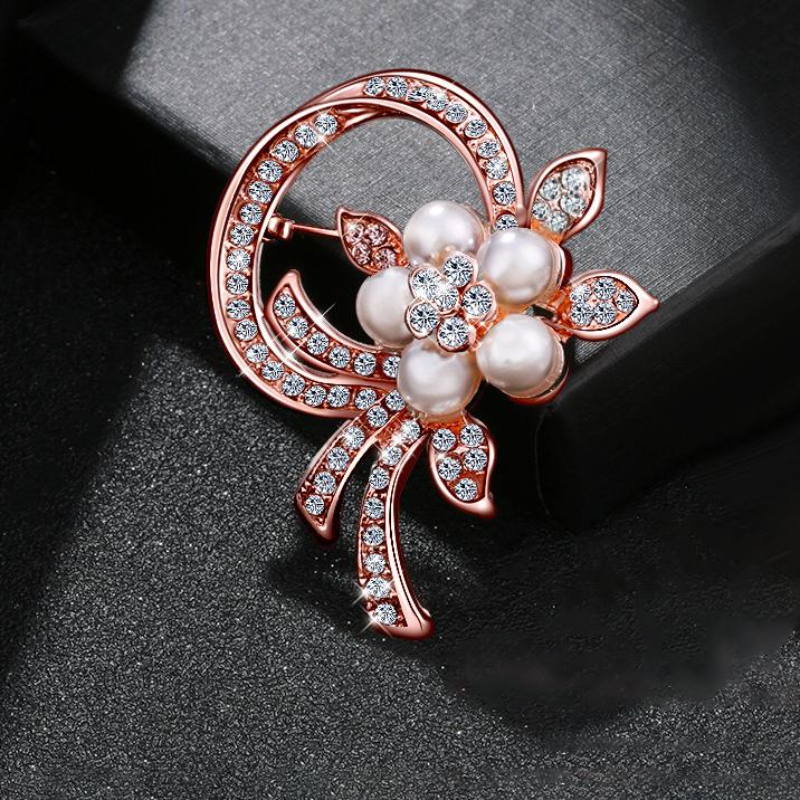 Luxury Fashion Elegant Faux Pearl Flower Brooches Pins for Women Girls Gorgeous Clothings Decor Corsage Wedding Banquet Garment Ornament Gifts,Temu