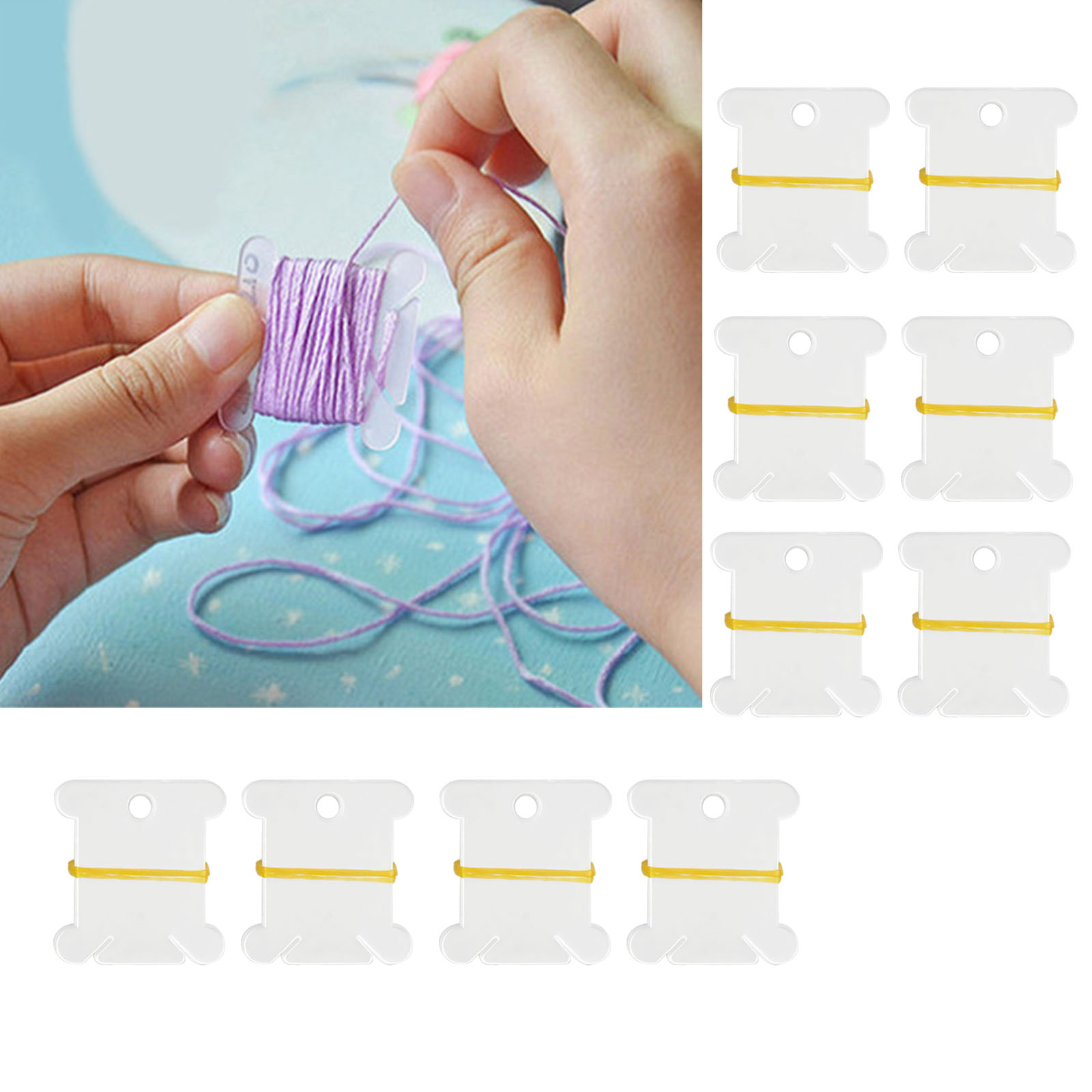 20/50/100PCS Embroidery Floss Thread Holder Organizer Plastic Bobbins Spool  DIY Craft Cross Stitch Tools Sewing Accessories