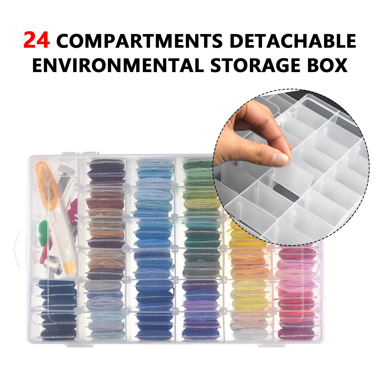 304Pcs Accessories Including Embroidery Thread Bobbins Organizer Box and  Floss Number Sticker 