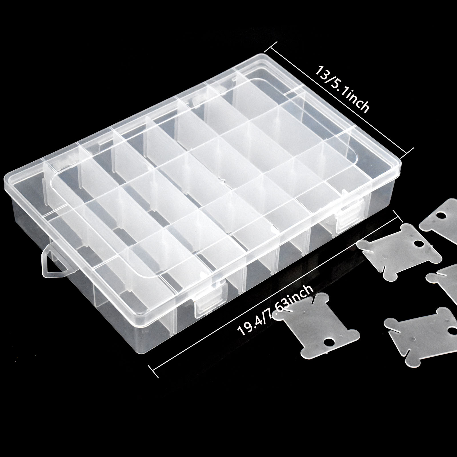 Embroidery Floss Organizer Box  17 Compartment Plastic Box with