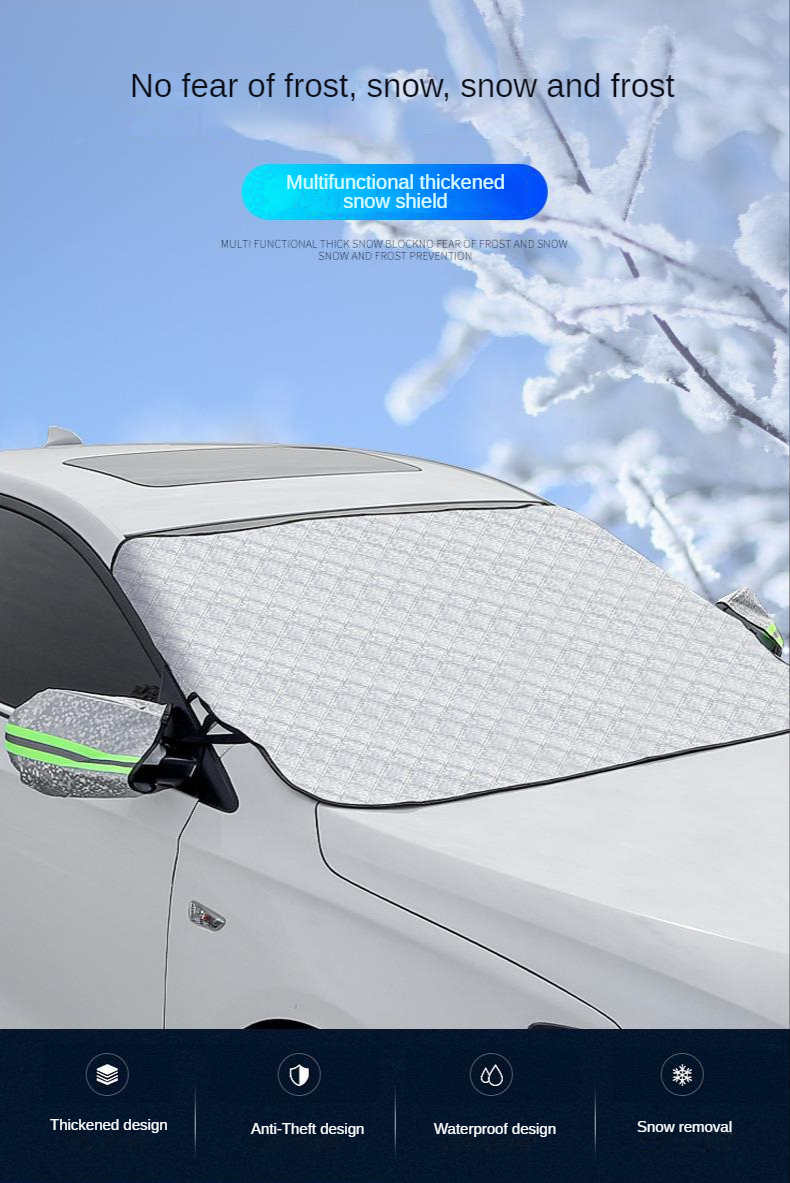 Accessoire téléphonie pour voiture Non renseigné Voiture anti-neige Demi  couverture crème solaire anti-gel neige automatique Épaississement Front  Cover