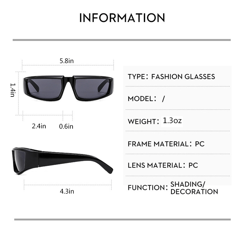 Steampunk Sunglasses Men Y2k Silver Mirror Shades Eyewear Men