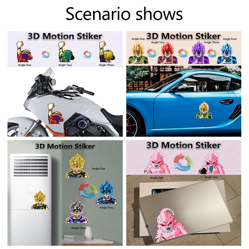 Anime Stickers 3D - Anime Car Stickers - Laptop Stickers - Motion Sticker