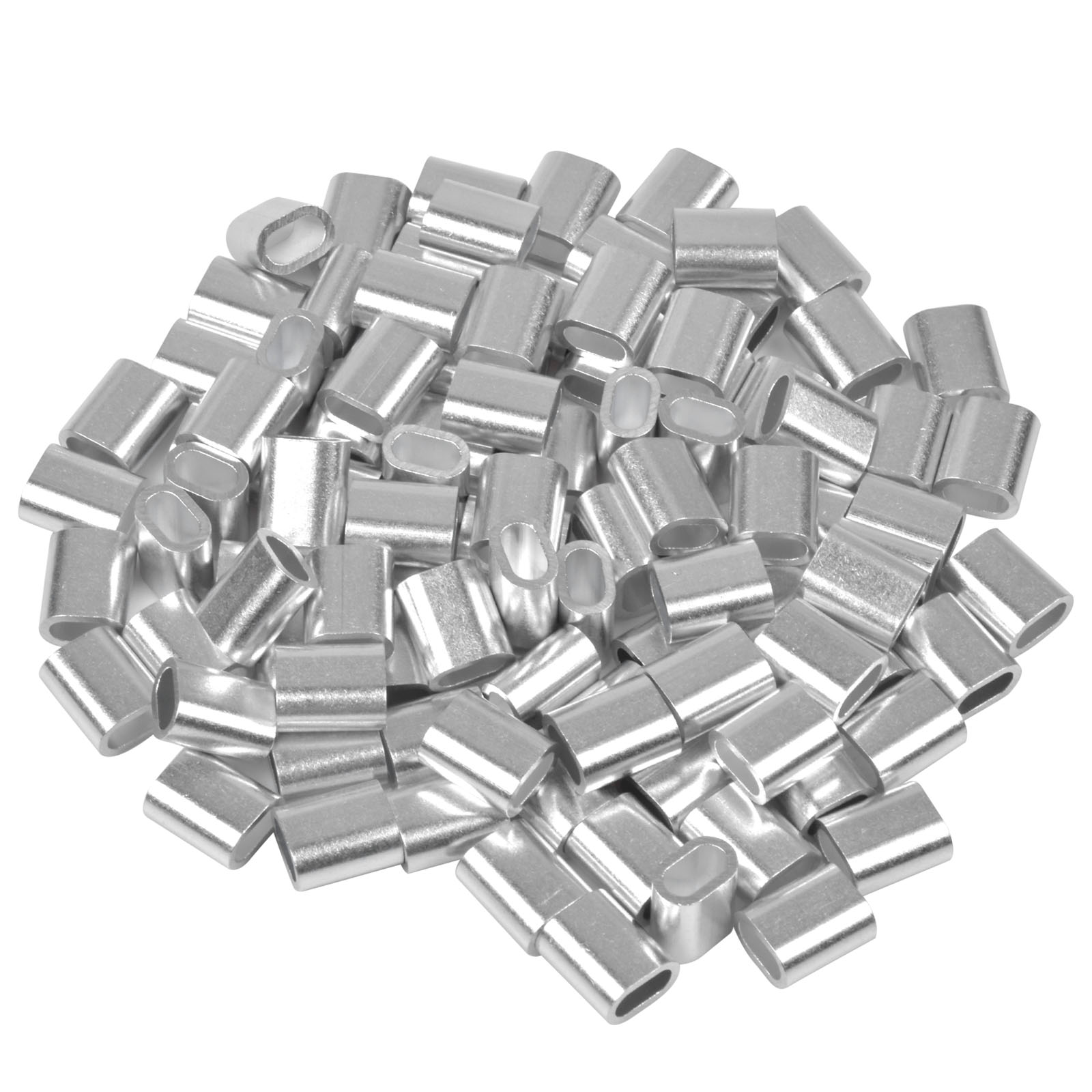 Save on 100pcs Aluminum Sleeve Oval Ferrule with Wire Rope Clamps