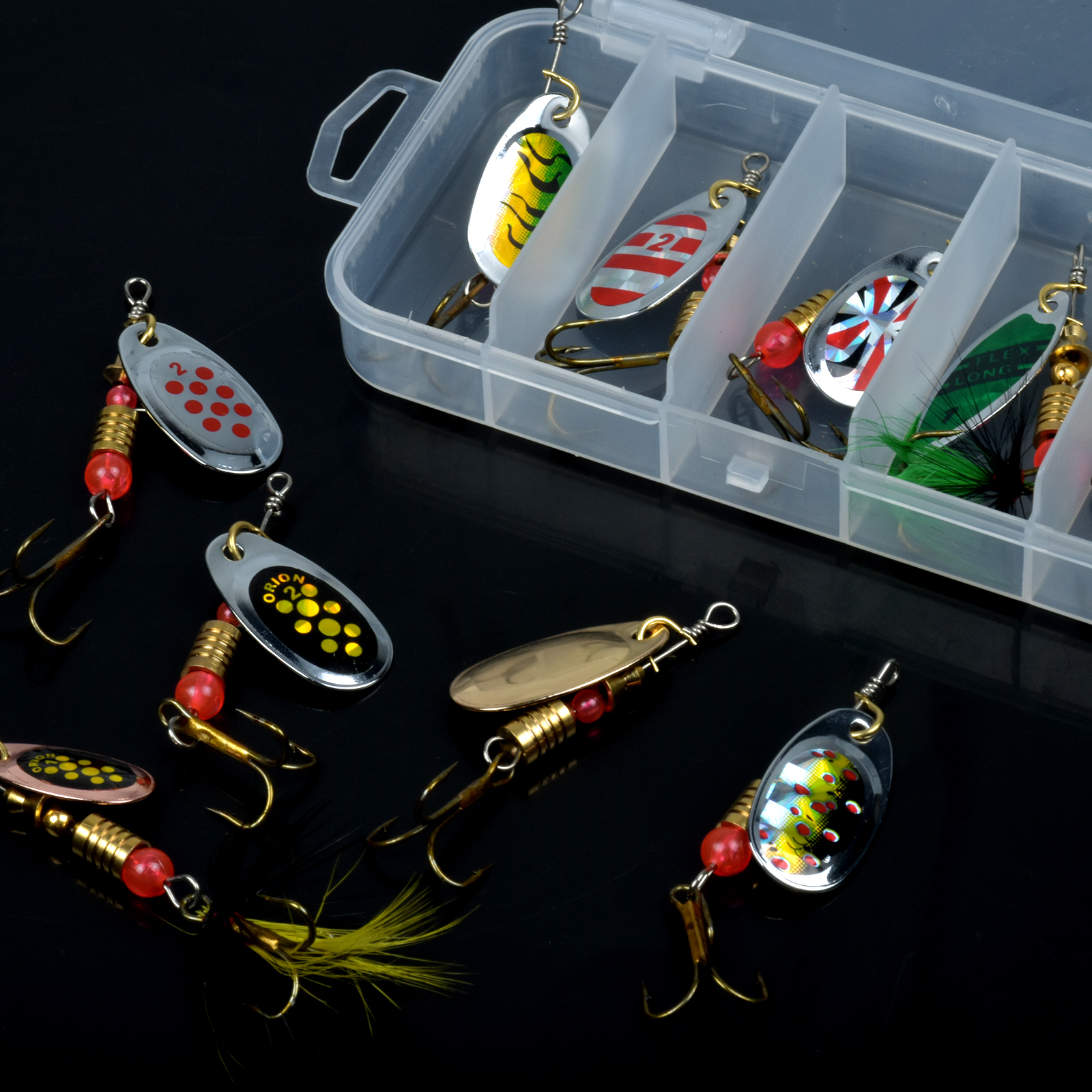 10pcs Fishing Spinners & Lures Kit - Perfect for Trout, Pike, Perch, Bass &  Salmon!