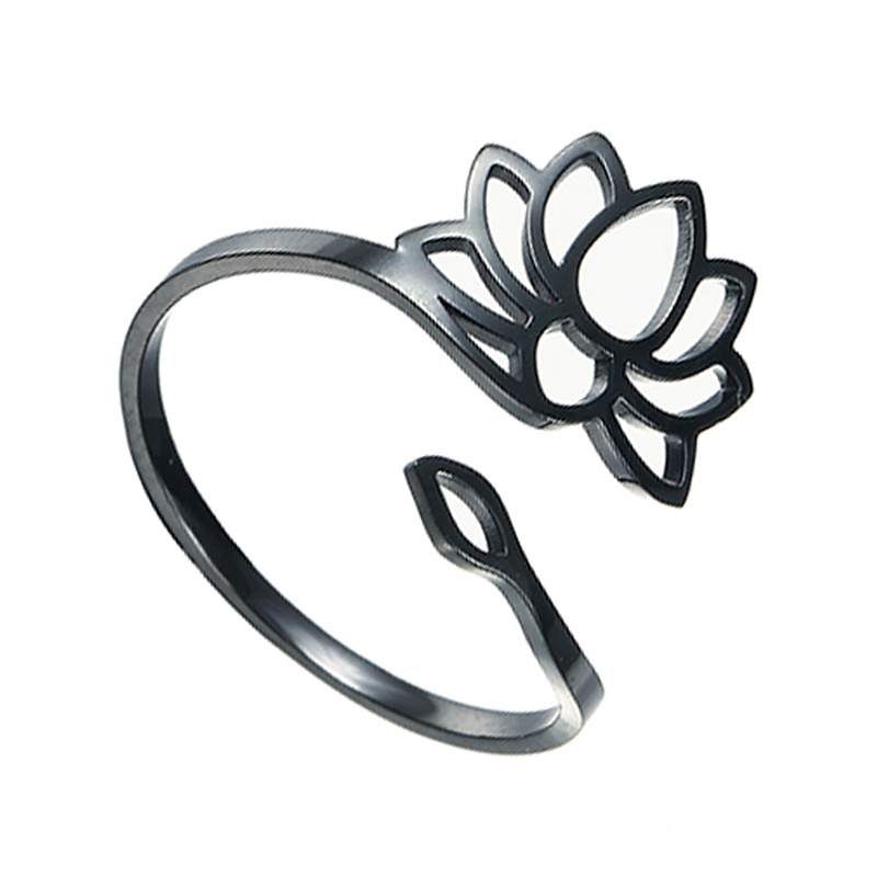 Dreamtimes Lotus Small Pendant Ring Women's Stainless Steel Yoga Ring  Protector Vintage Jewelry New Year Gift Wholesale - AliExpress