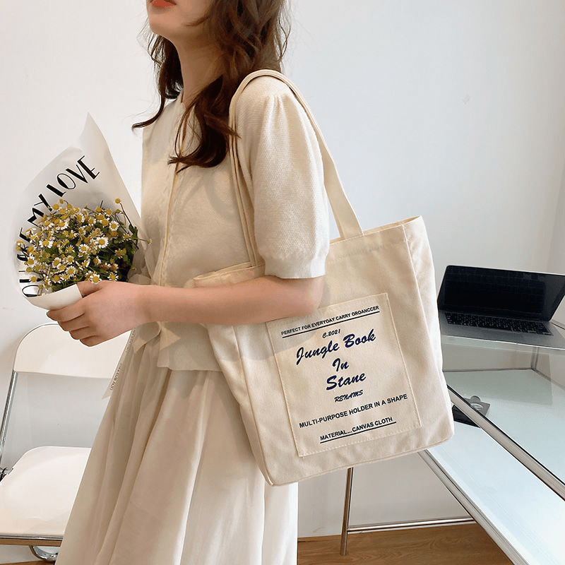 Cute Canvas Bag Print Cotton Cloth Fashion Design Handbag Shopping Tote Bags