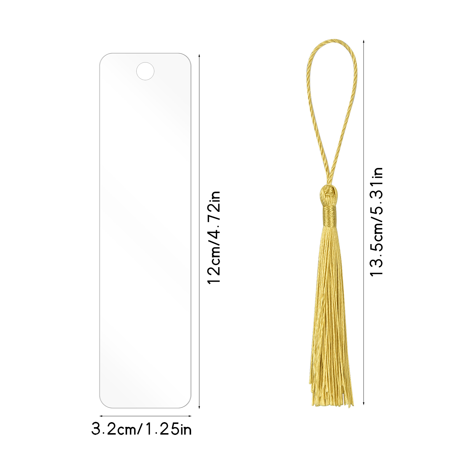 Clear Acrylic Bookmarks Penta Angel 15Pcs Rectangle Plastic Craft  Transparent Blank Acrylic Book Markers with 15Pcs Small Bookmark Tassels  for DIY