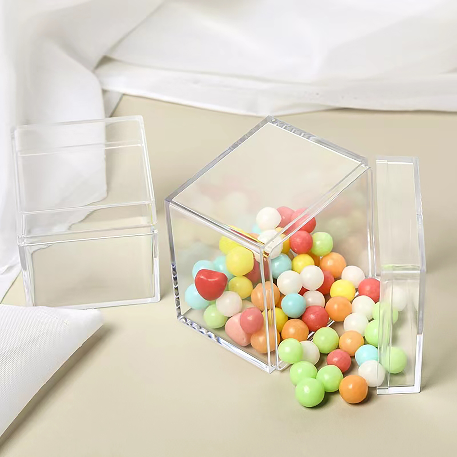 Acheter Boîte à faveur Cube en acrylique transparent, verre acrylique Plexi,  rangement en plastique, cadeau de mariage