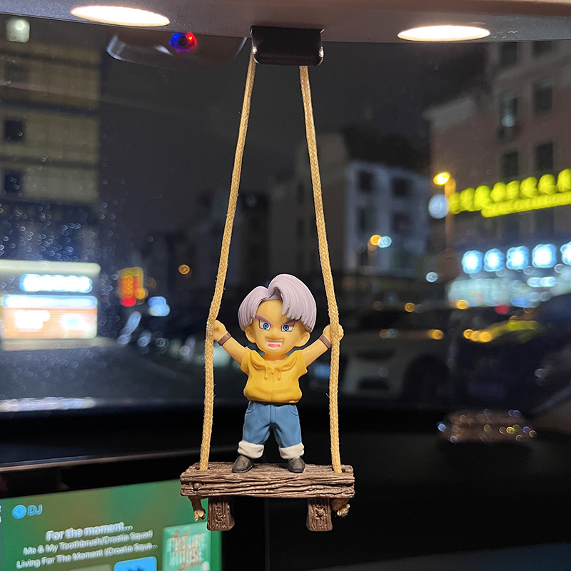 Dragon Ball Son GOku and Trunks Swing Anime Model Car Rearview