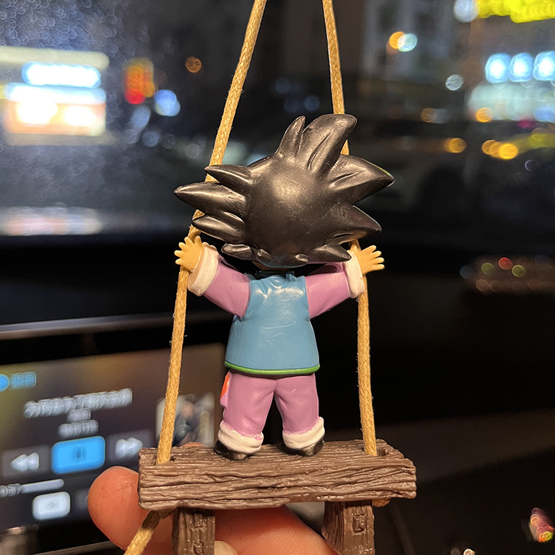 Dragon Ball Son GOku and Trunks Swing Anime Model Car Rearview