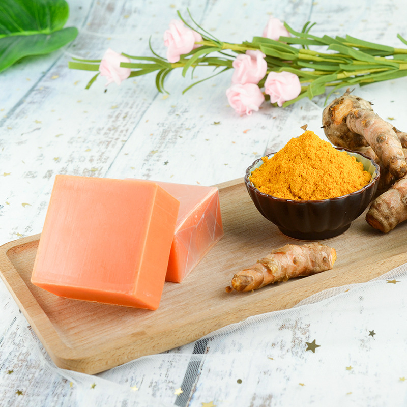 Savon naturel au curcuma pour l'acné et les taches sombres, savon au  curcuma fait à la main, nettoie efficacement en profondeur, hydrate et  adoucit la