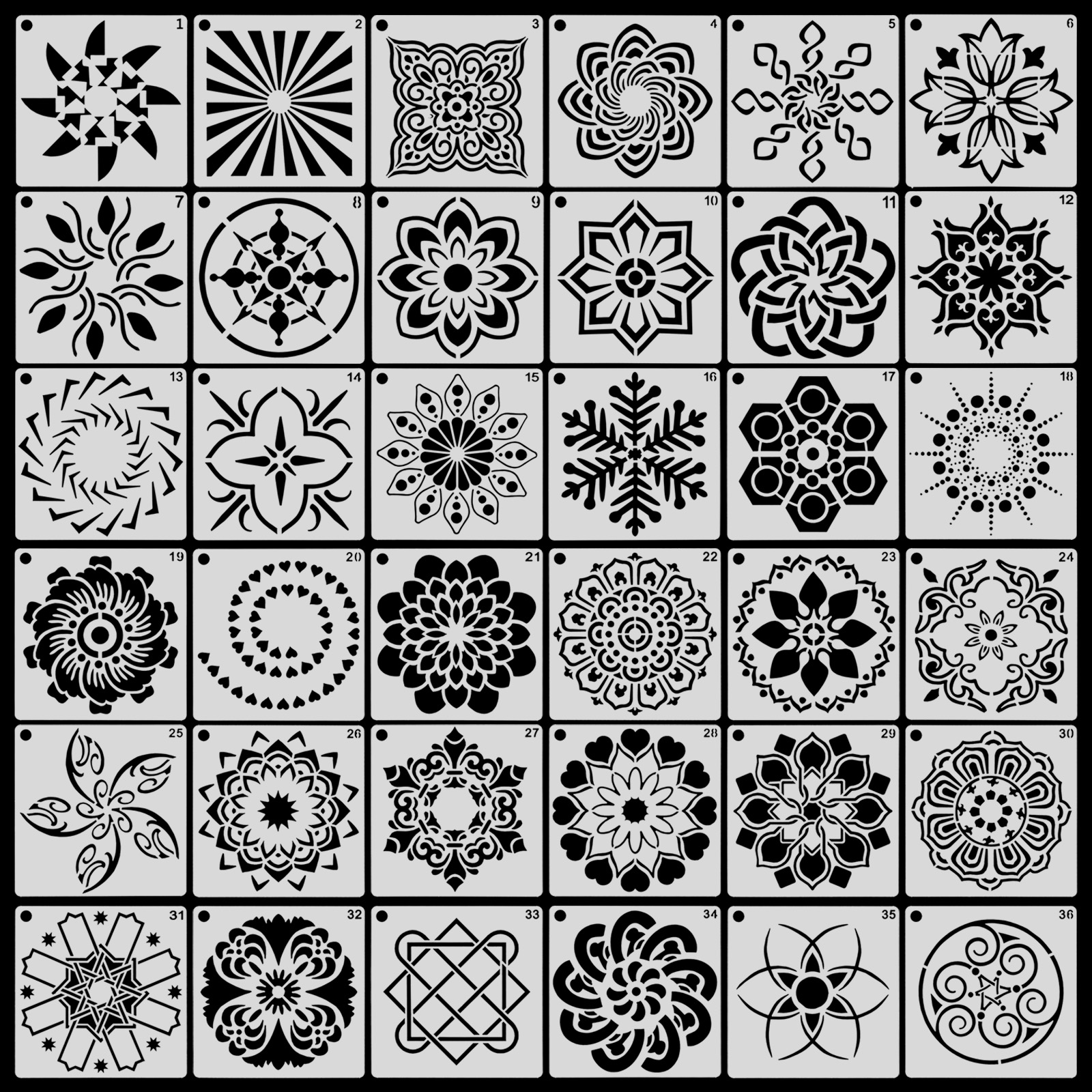 Geometric Stencils Painting Templates Mandala Stencil For - Temu