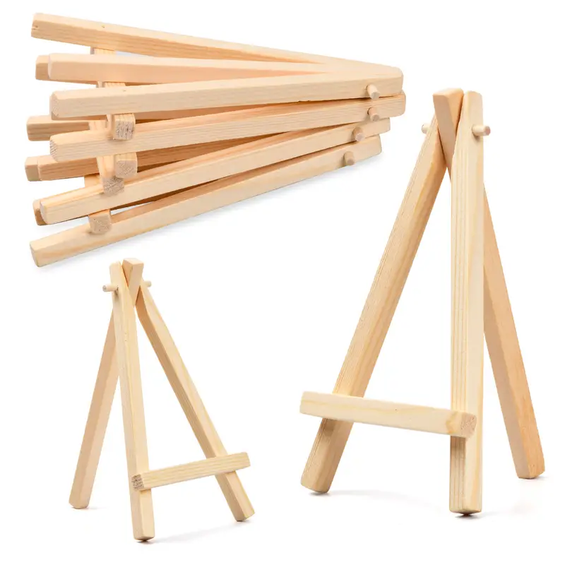 10pcs Wood Display Easels Adjustable Mini Wooden Artist Triangle Easels For  Displaying Canvas Paintings Crafts Drawing