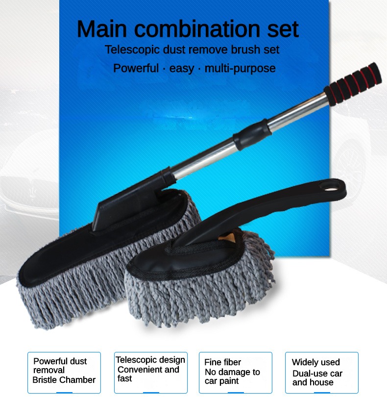Retractable Car Cleaning Brush Dust Remover Brush Fiber Hair - Temu
