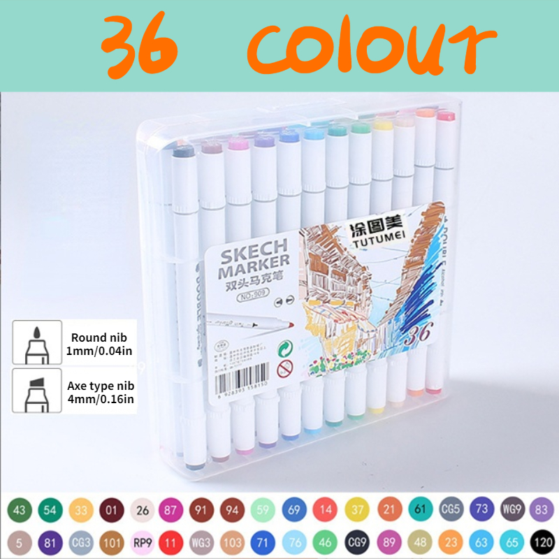 12/18/24/36-color Double-headed Marker Pen Box Set - Perfect For Kids'  Creative Art Projects! - Temu