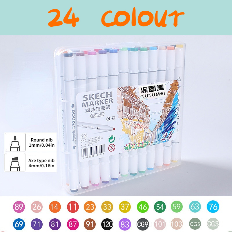 12/18/24/36 color Double headed Marker Pen Box Set Perfect - Temu