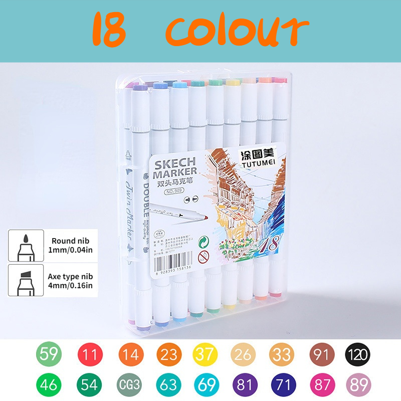 Hesroicy 12/24/36 Colors Waterproof 2-Head Watercolor Ink Drawing Marker  Pens - for Students 