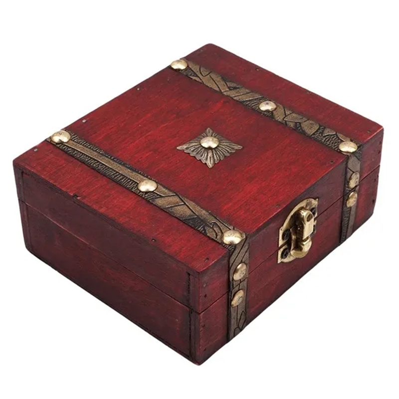 Jewelry Box Leather Vintage Chessboard Grid Light Luxury Home Bedroom  Dressing Table Desktop Hand Jewelry Ring