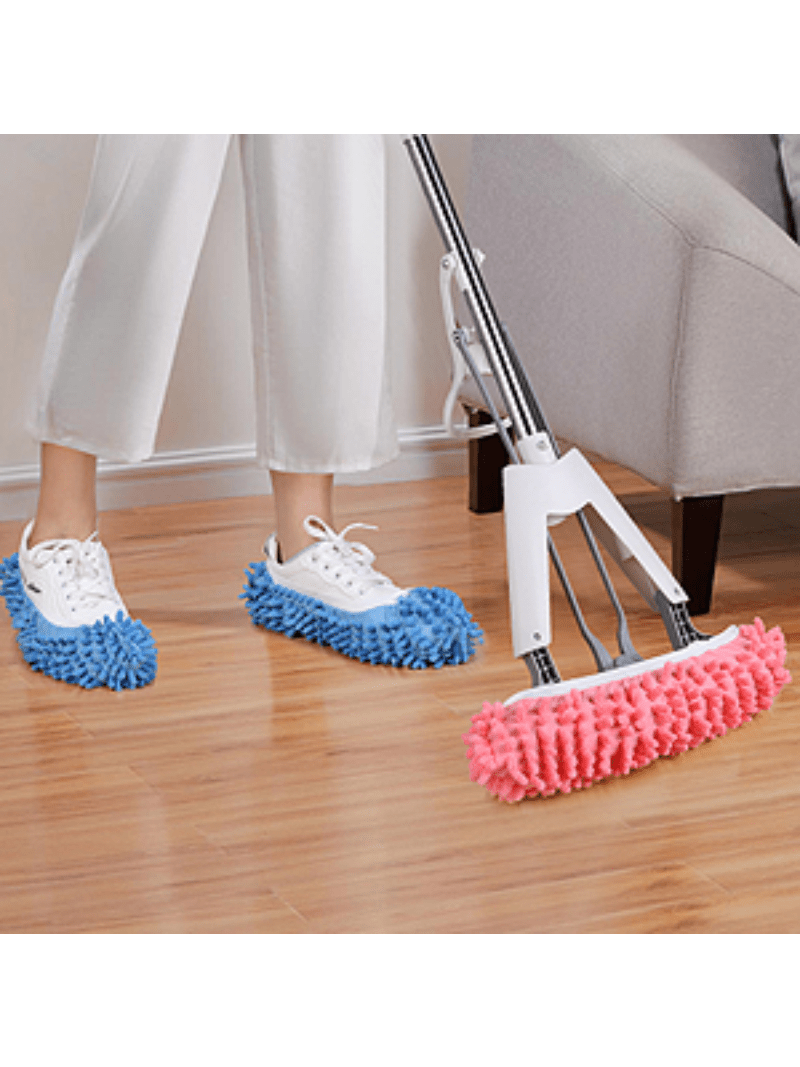 Cleaning Dust Mop Slippers Polka Dot Open Toe Linen Insole - Temu