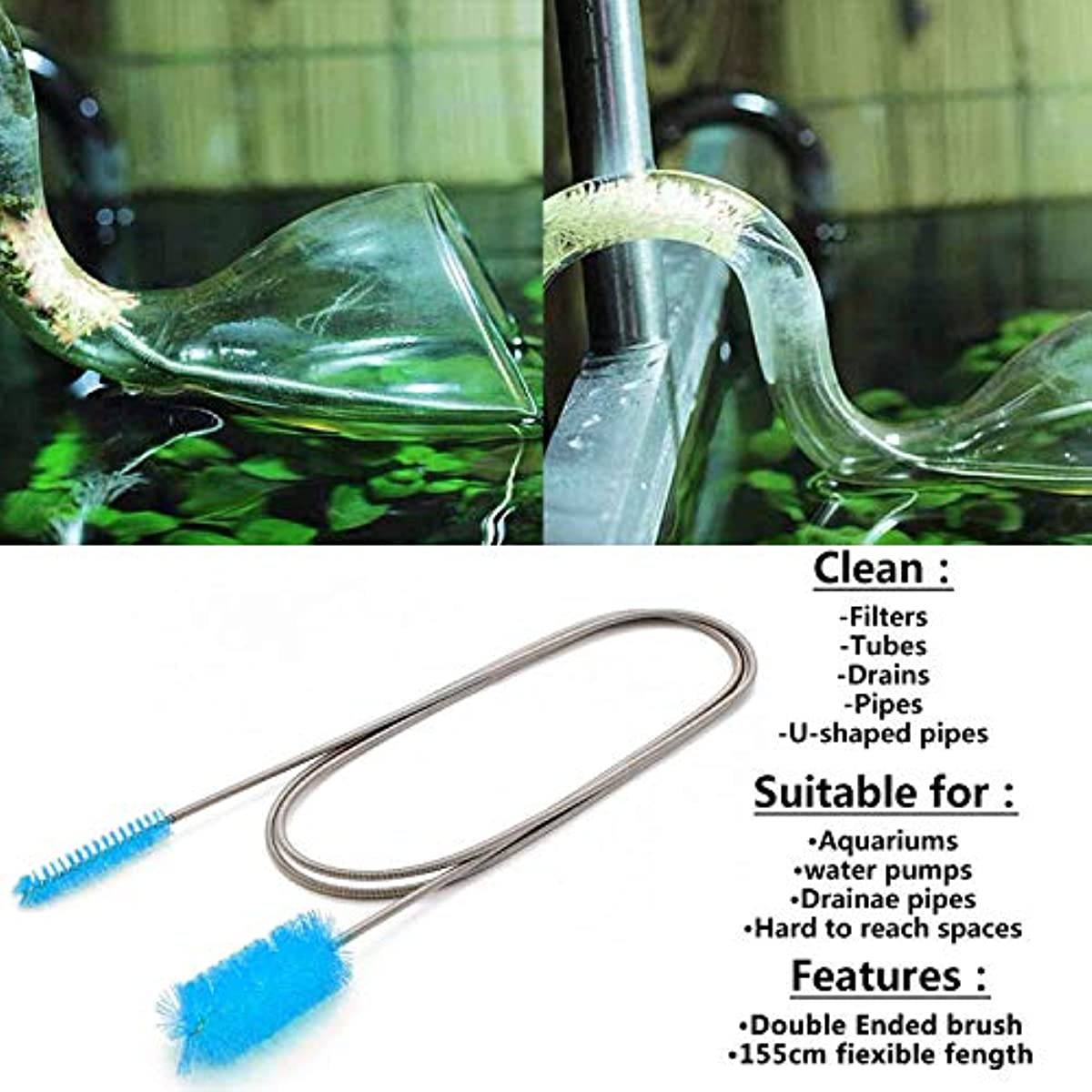 Sewer Drain Brush, Bendable Long Pipe Cleaners Flexible Cleaning