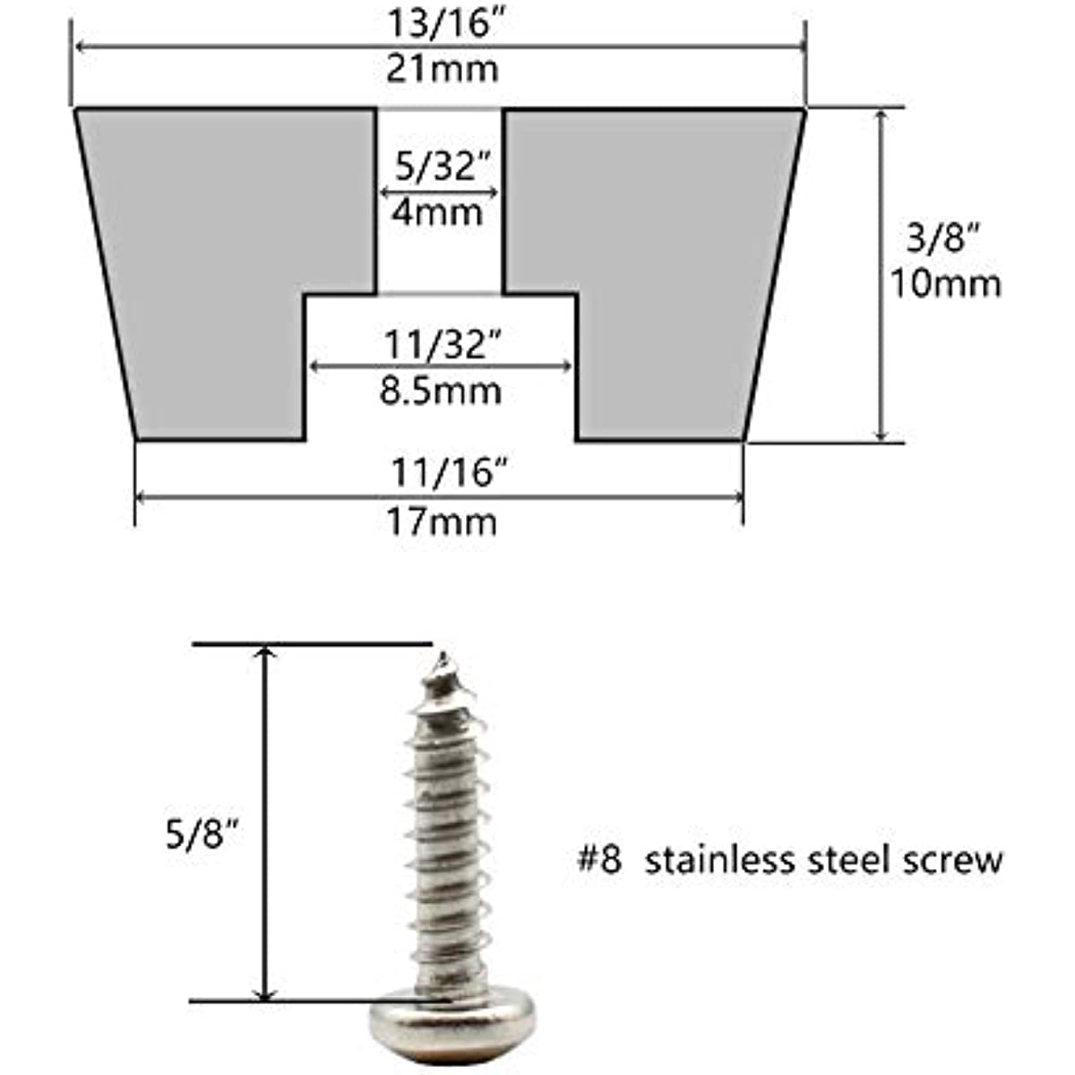 Stainless Steel Cutting Board Feet (Large 1.5 Diameter