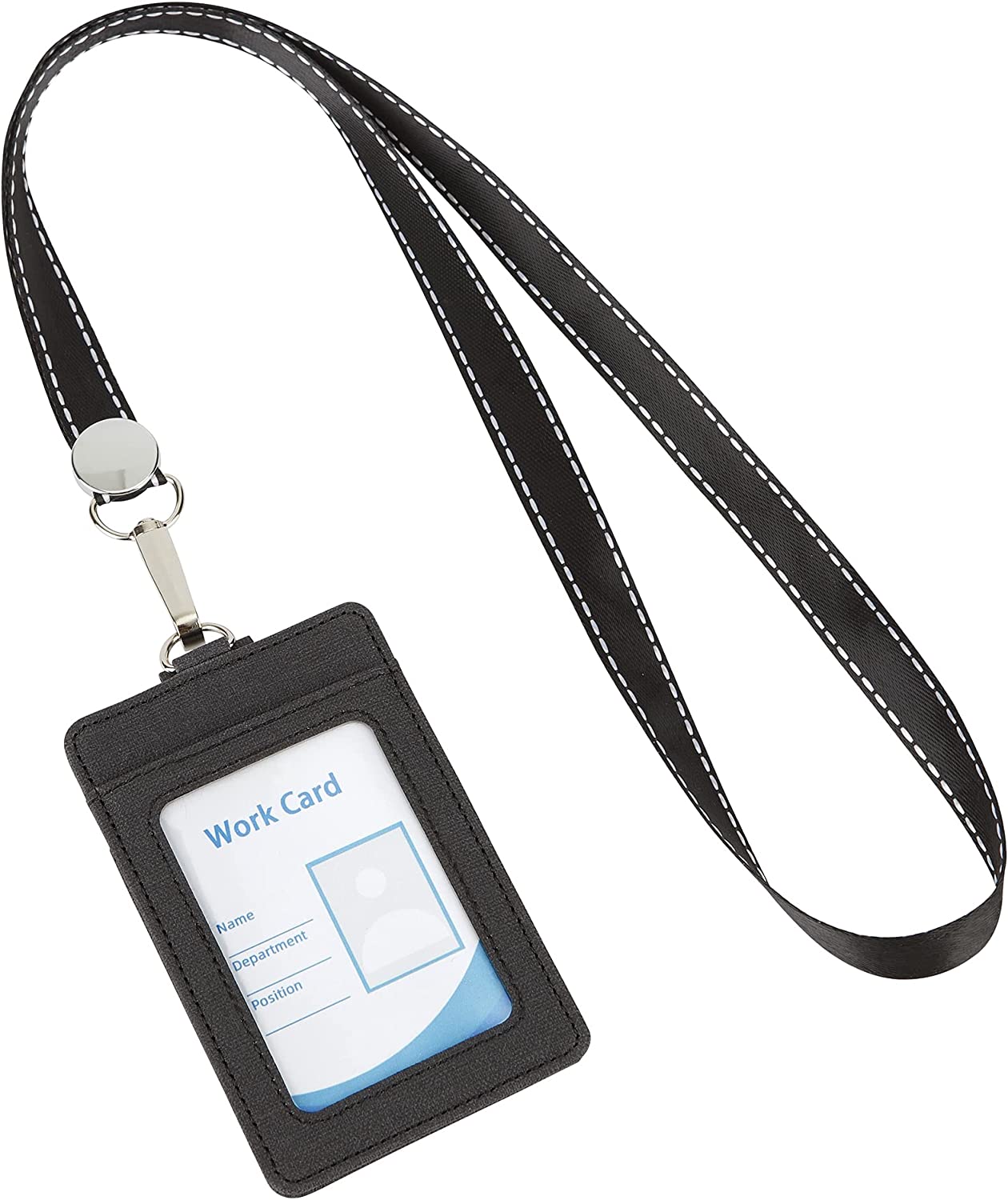  Vertical Open ID Card School Work ID Badge Holder