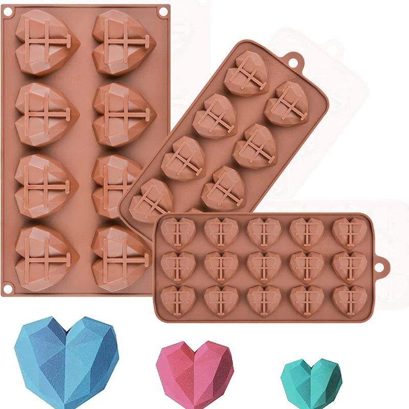 Silicone Mini Heart Molds for Baking, Heart Shape Ice Cube Candy Chocolate  Mold, Valentine Candy Molds 