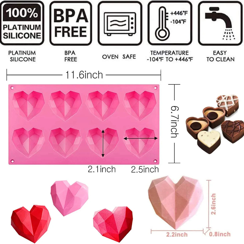 Heart Chocolate Molds Heart shaped Chocolate Molds In - Temu
