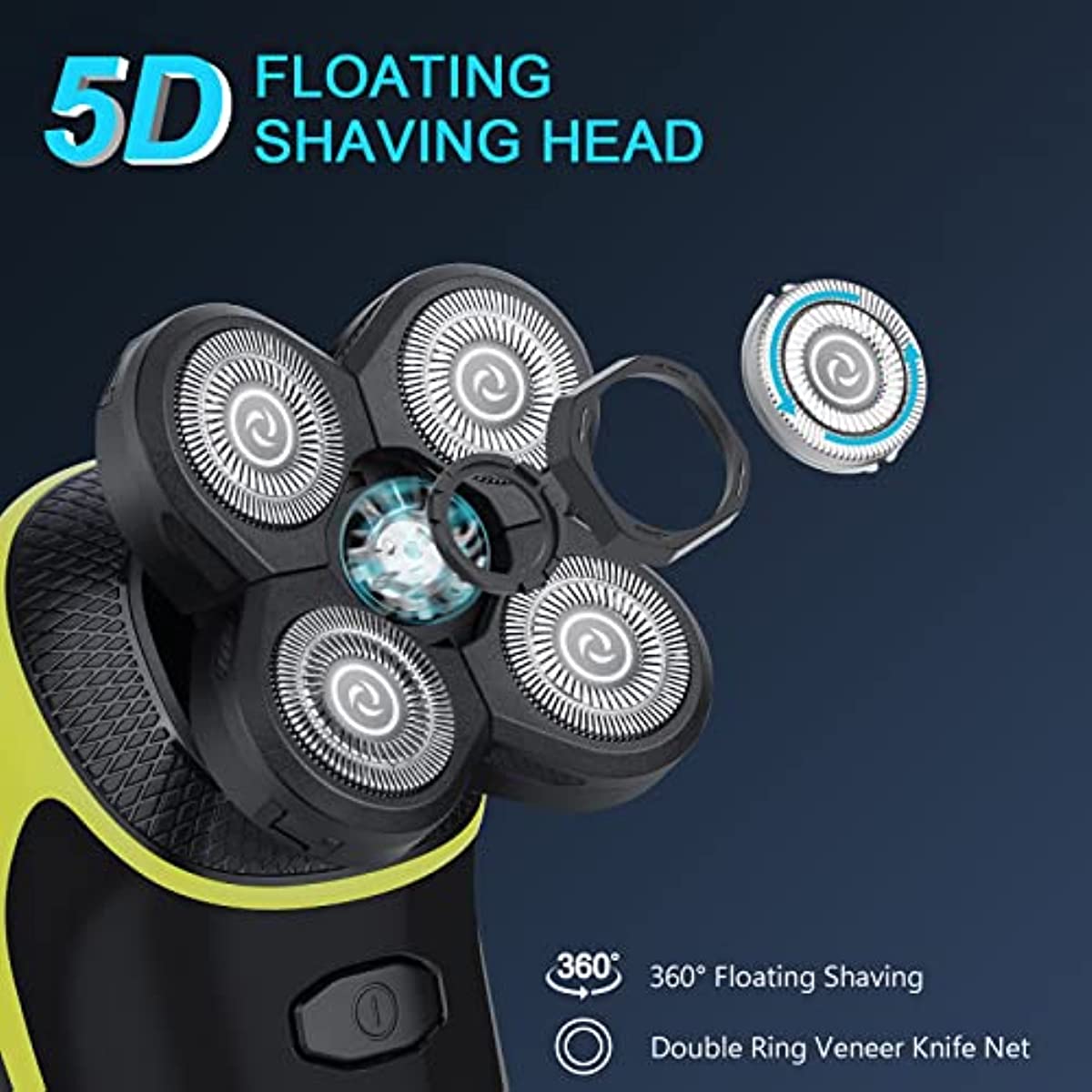 5 Head Shaver Heads, 2PCS Shaver Blade Heads Shaver Replacement for  Electric Razor Shaving Bald Tool, Head and Face Electric Razor Shaver Head
