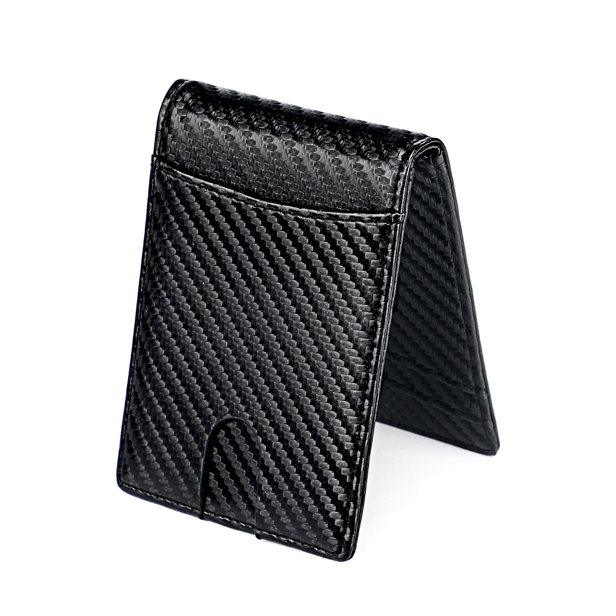 Men's Black Billfold Wallet With 2 Id Clear Windows