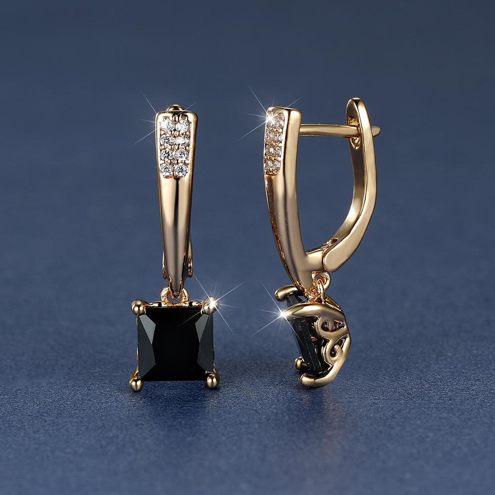 18K Gold Plated Emerald Earrings for Women