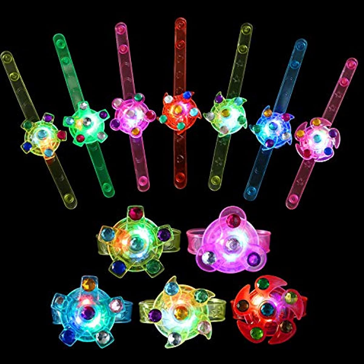 78Pcs LED Light Up Toy Party Favors Glow In The Dark Supplies Bulk