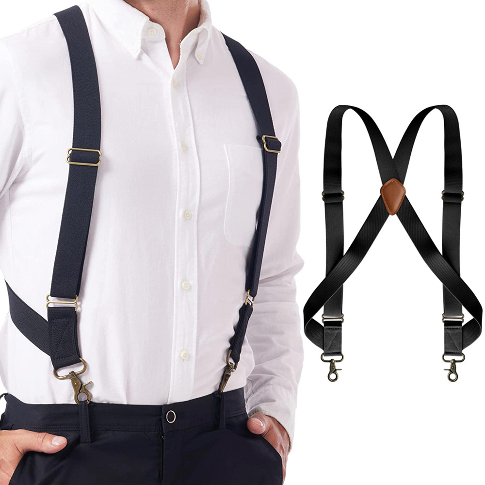 Mens Vintage Suspenders 1 38inch Wide X Back 4 Strong Bronze Snap Hooks  Adjustable Elastic Suspenders Trouser Braces For Men Heavy Duty Big And  Tall Gifts For Men Dad Husband - Jewelry