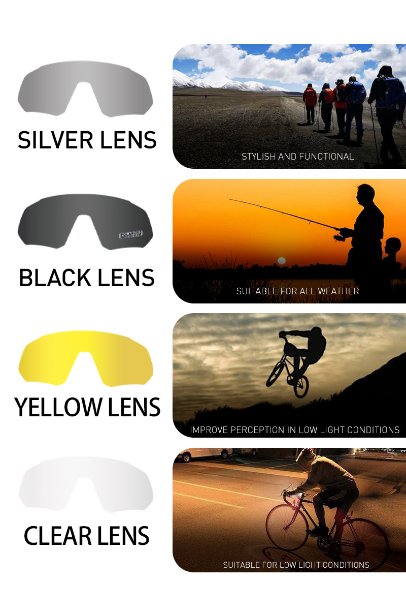 SCVCN Polarized Cycling Glasses Men Mountain Bike Glasses Women 3 Lenses  Sport Sunglasses MTB Riding Glasses Bicycle Running