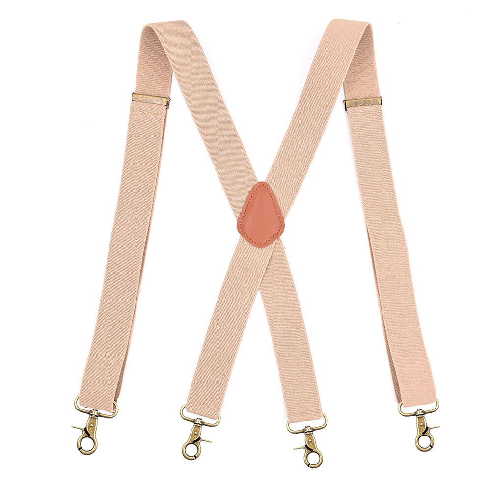 Mendeng Suspenders For Men Vintage Bronze Snap Hooks Adjusta