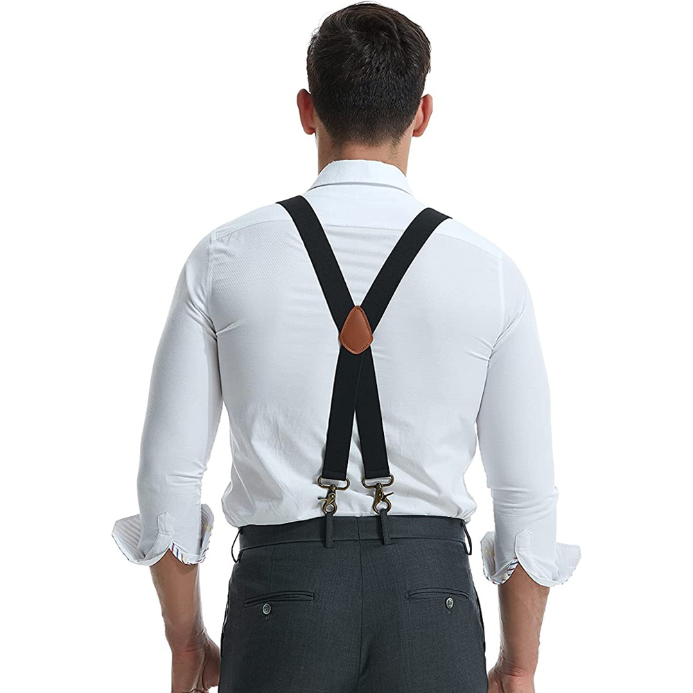 Mens Suspenders X Back Design Leather Suspenders Adjustable Brown Braces  Groomsmen Gift for Wedding : : Clothing, Shoes & Accessories