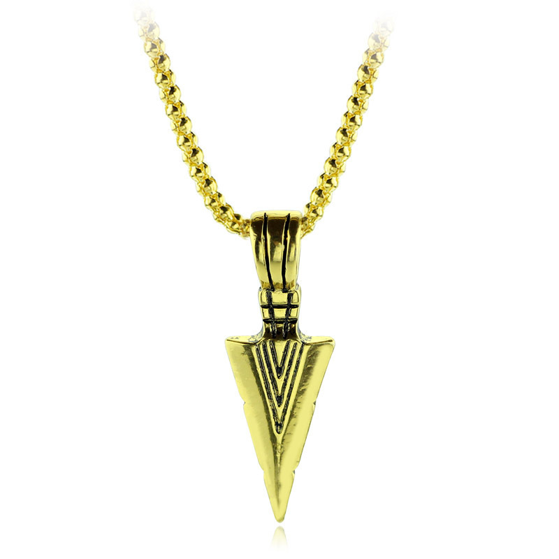 Mens Necklace Chain with Arrow Jewellery Pendant Hip Punk Rock Hop